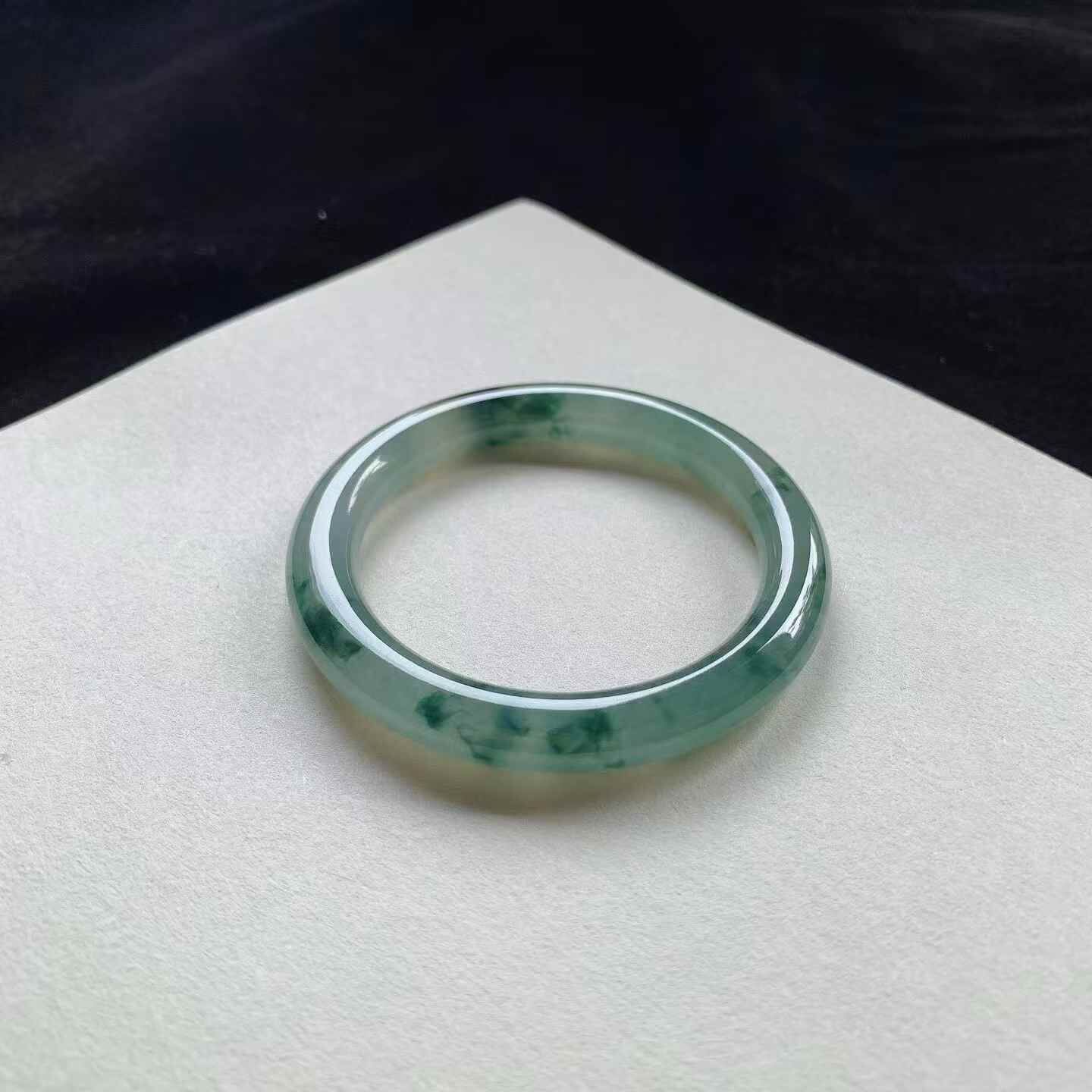 6172344 50.8mm飄花圓條翡翠手鐲 (50-52)