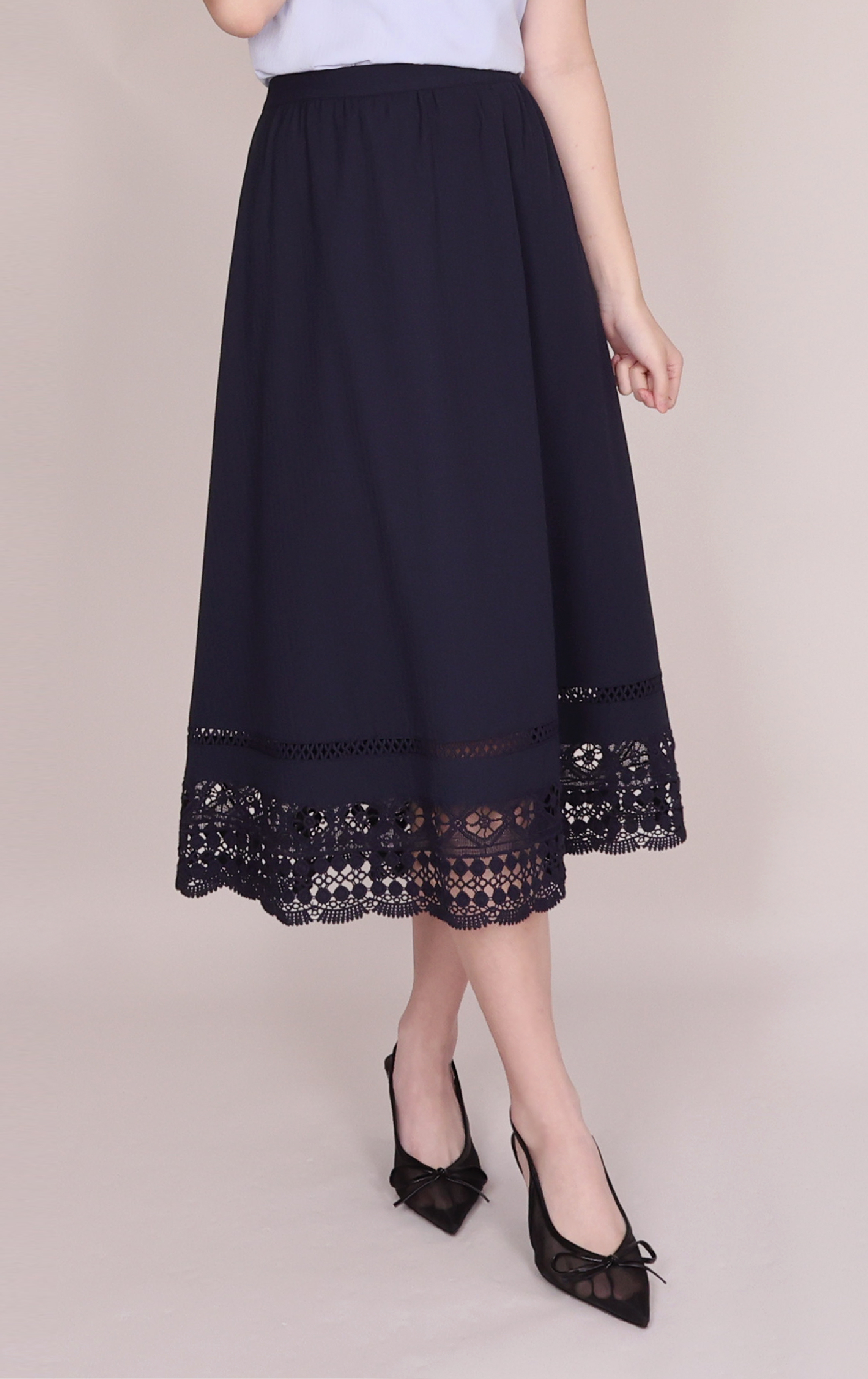 Openwork Lace High-Waist A-Line Skirt SK0811