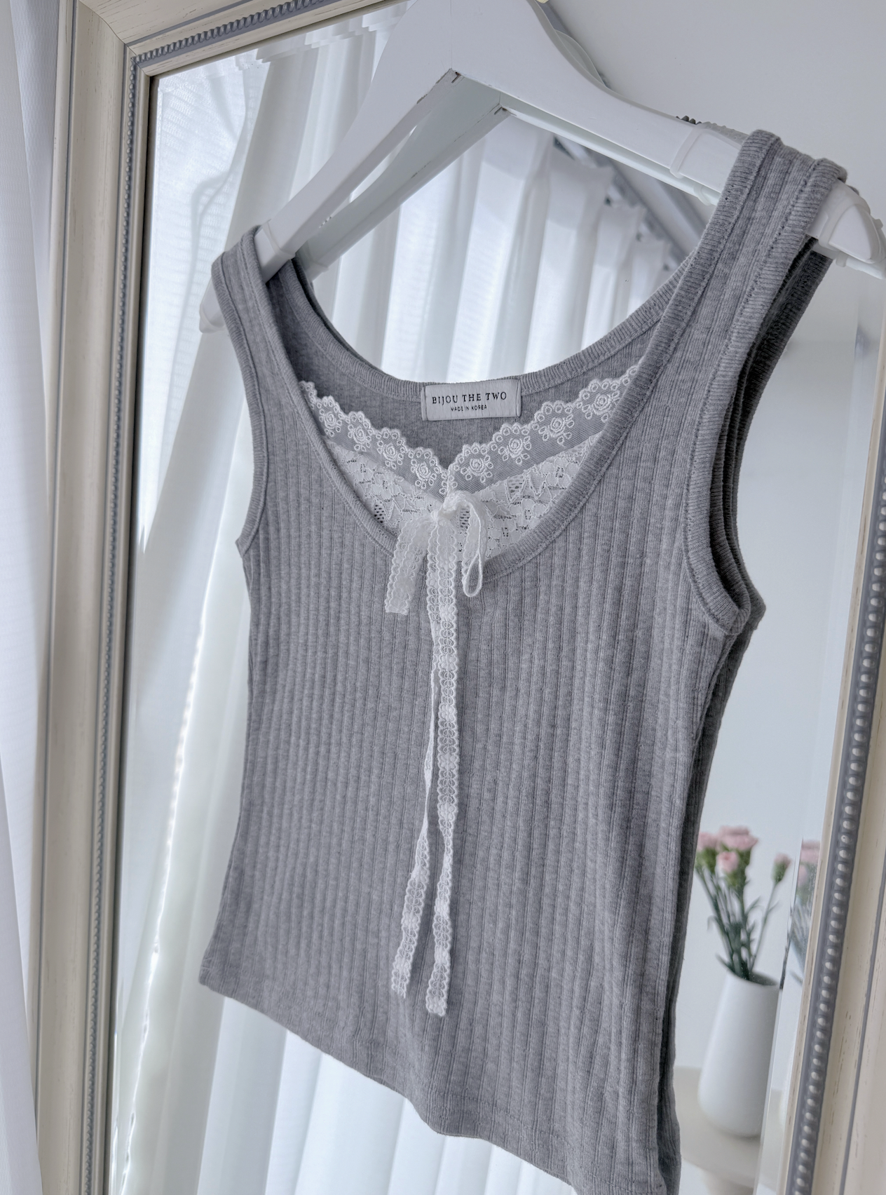 *BJ2 MADE SERIES* Chloé Lace-Trimmed Ribbed Tank Top 030726