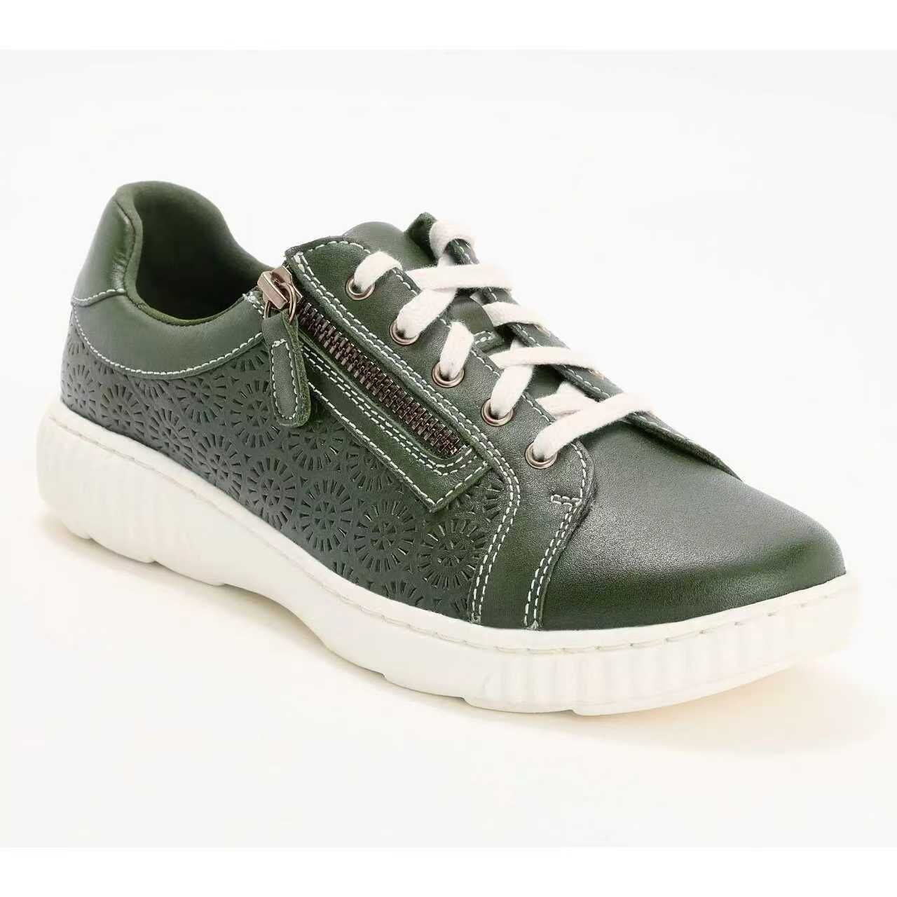 【預購】CLARKS H070310 Caroline Rio 女裝皮革休閒鞋 (綠色)