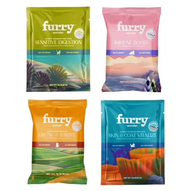 美國Furry Wonder  全貓 主食凍乾 (雞肉+兔肉味 / 雞肉+鯖魚味/ 鴿肉+雞肉味) 7G(0.25OZ)