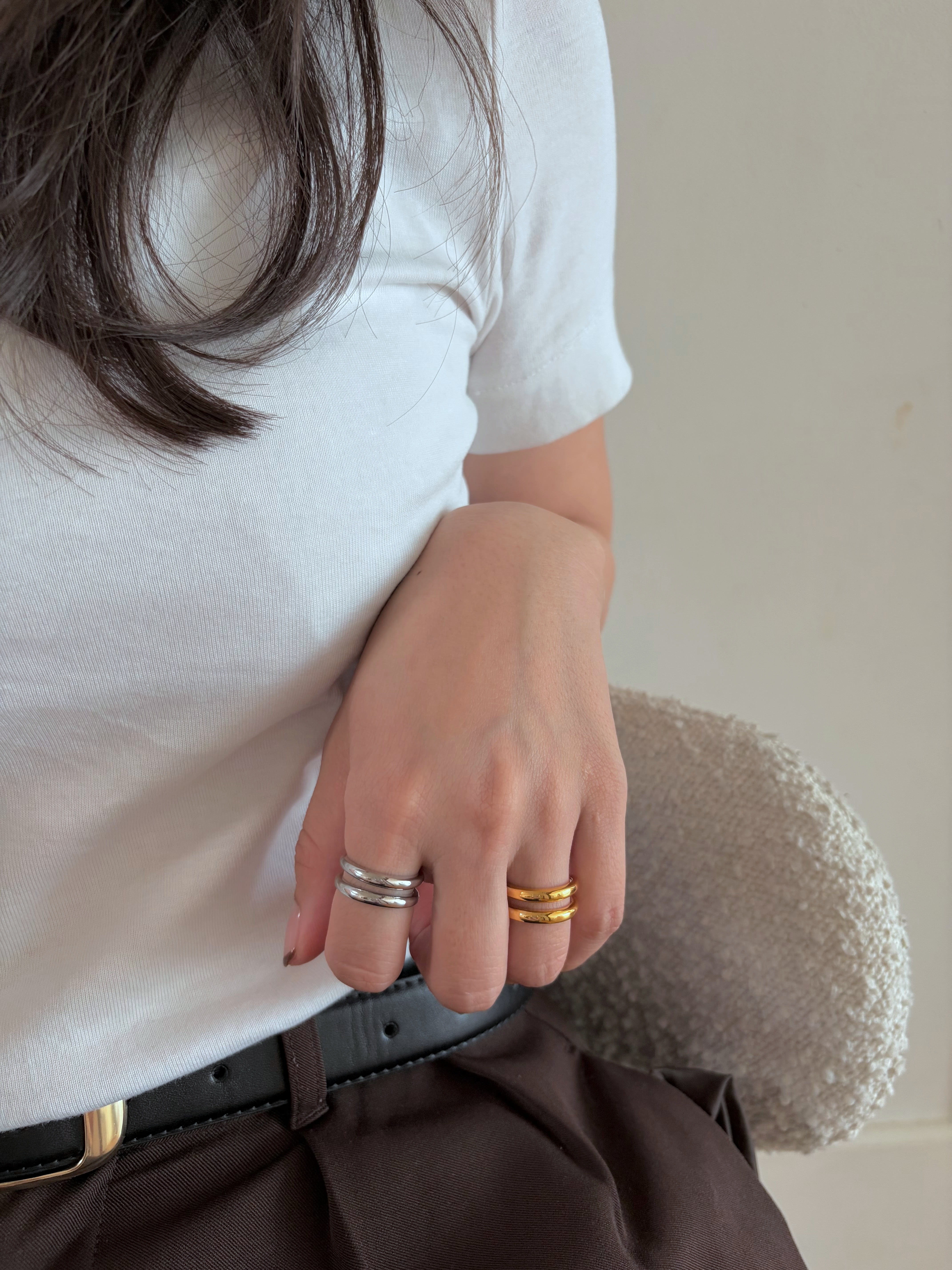 SS double line ring