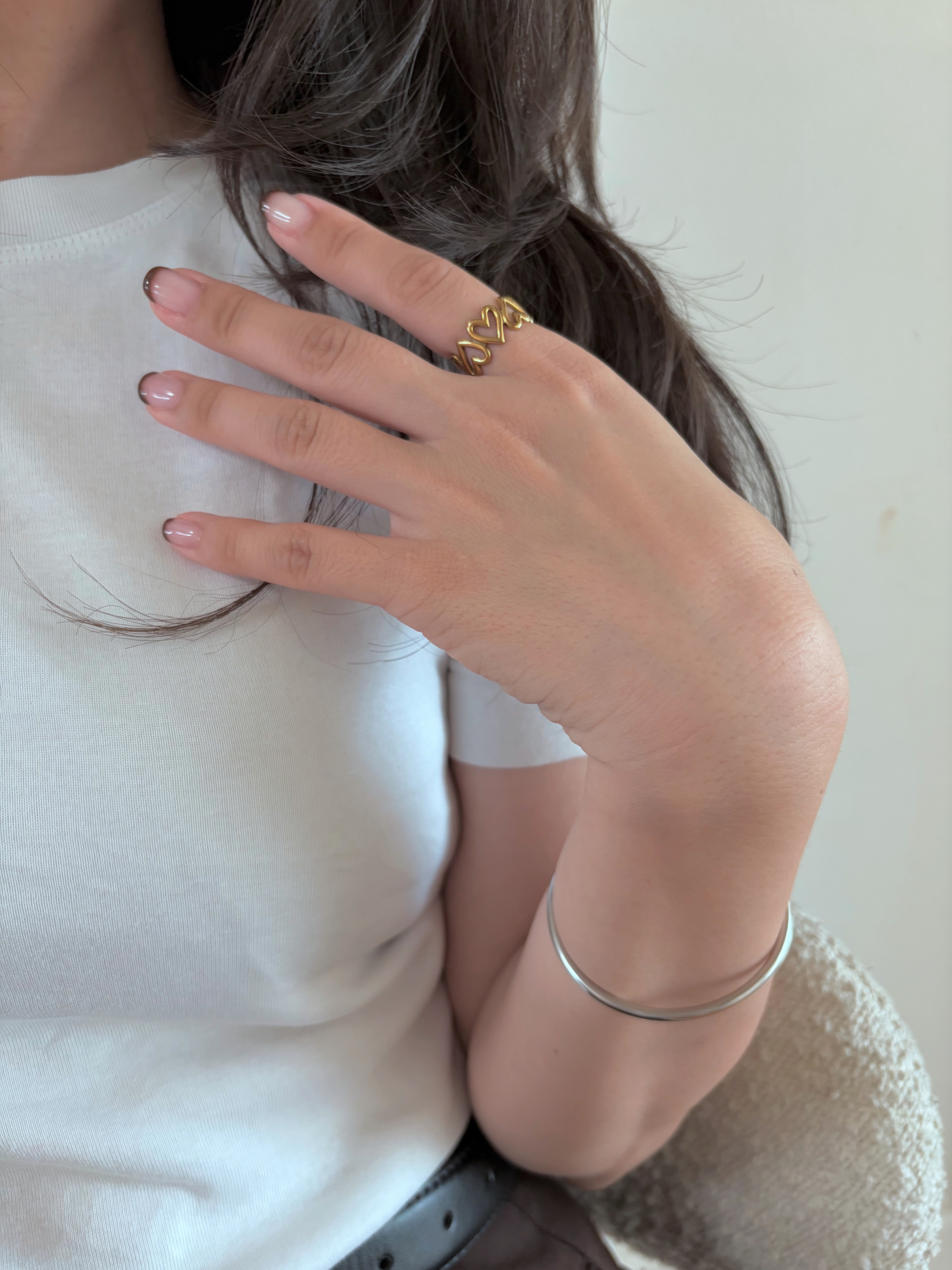 SS heart frame ring