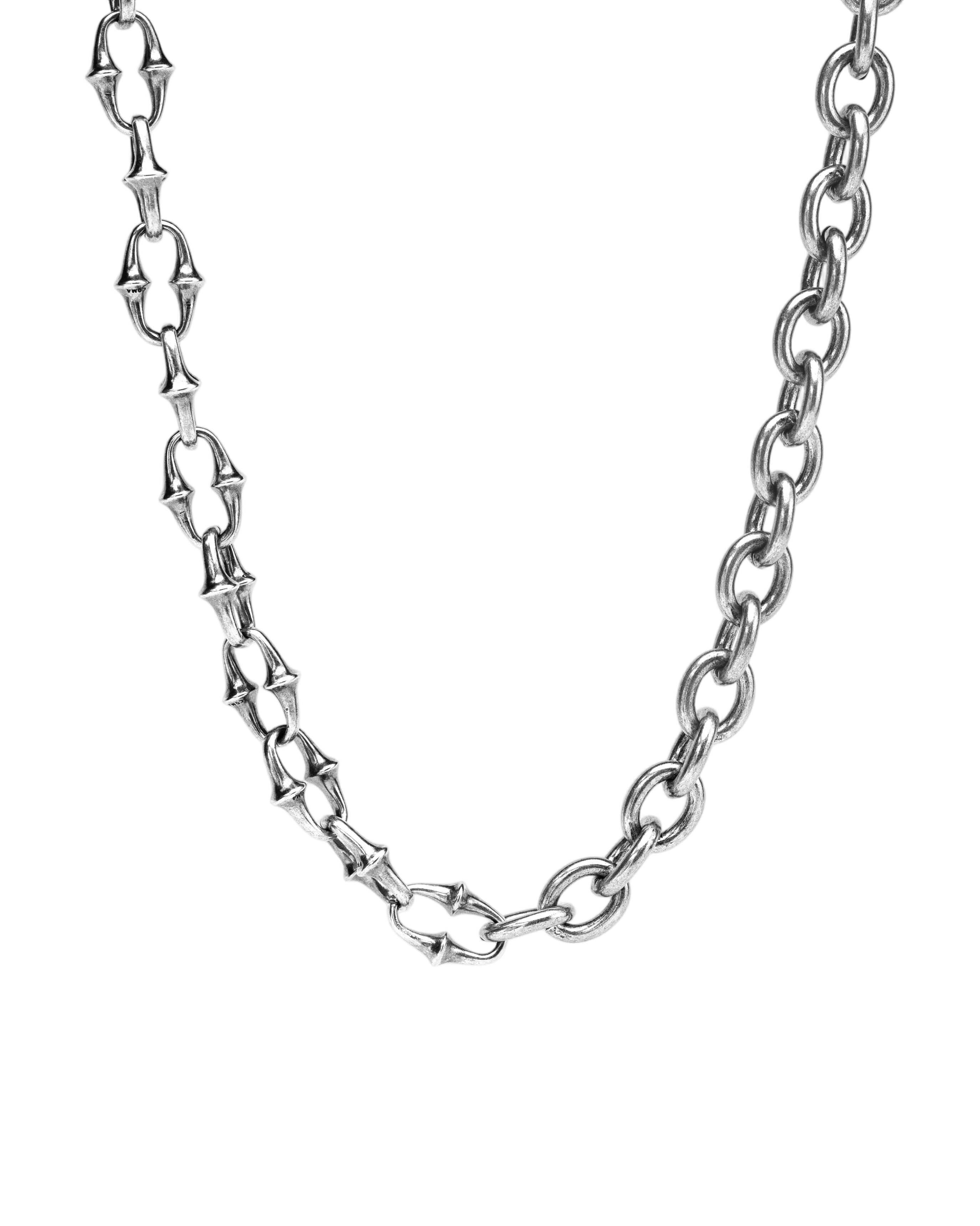 COMA AFTERIMAGE TRACE NECKLACE, Antique Silver