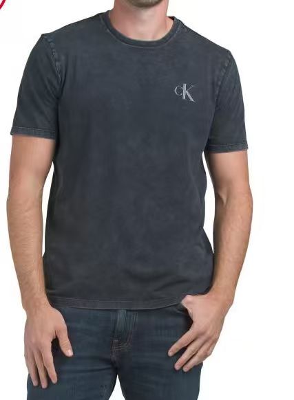 【直播】CALVIN KLEIN LX070310 男裝酵洗印花短袖上衣 (灰黑色)