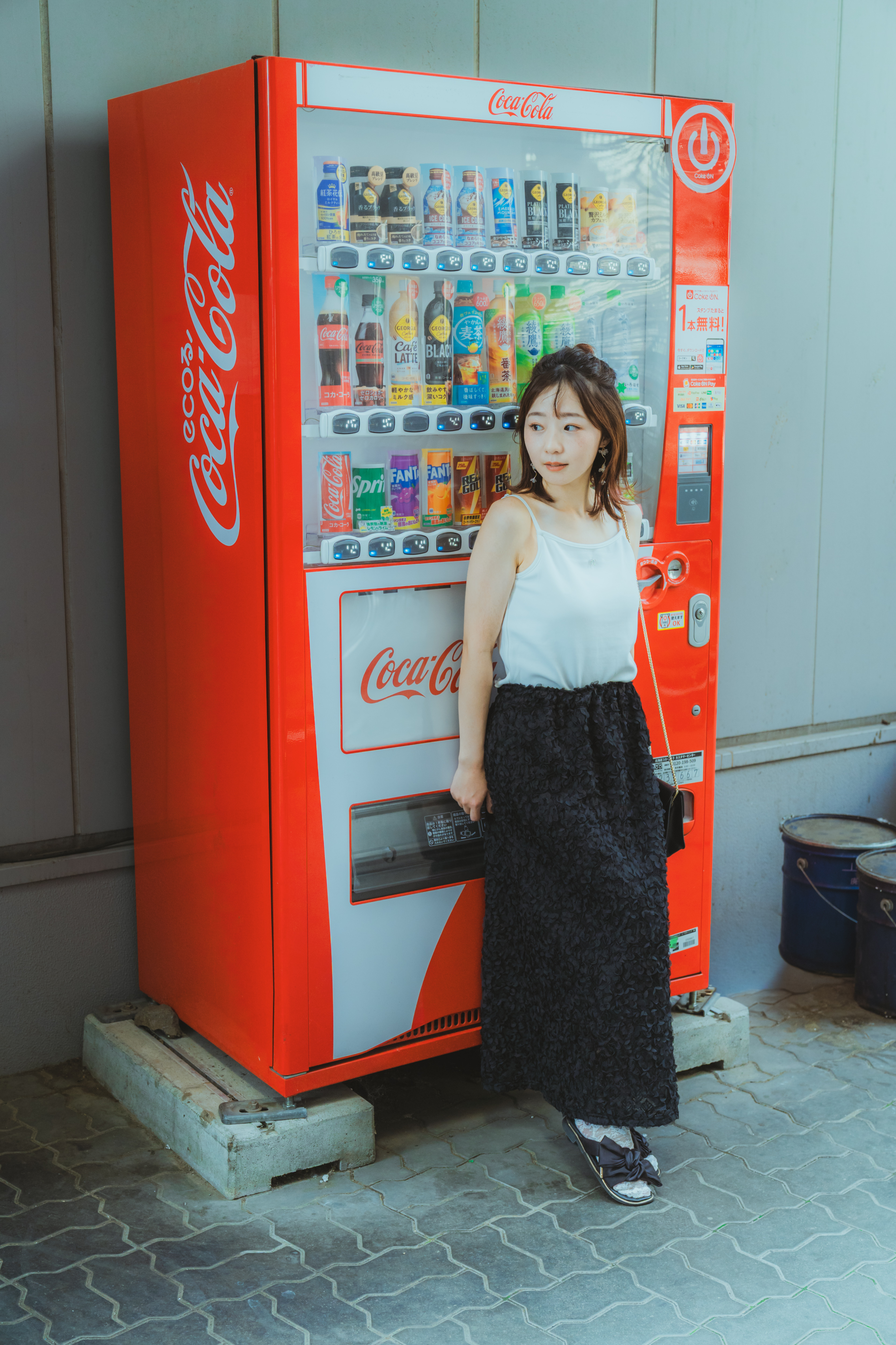 兩色 / 樹葉網紗後開叉長裙 / Leaf Lace Tulle Back Vent Midi Skirt