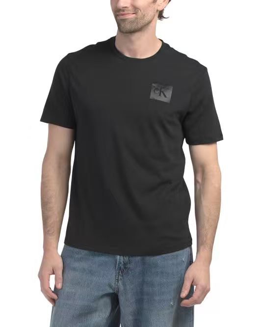 【直播】CALVIN KLEIN LX070314 男裝緞面圓領短袖上衣 (黑色)