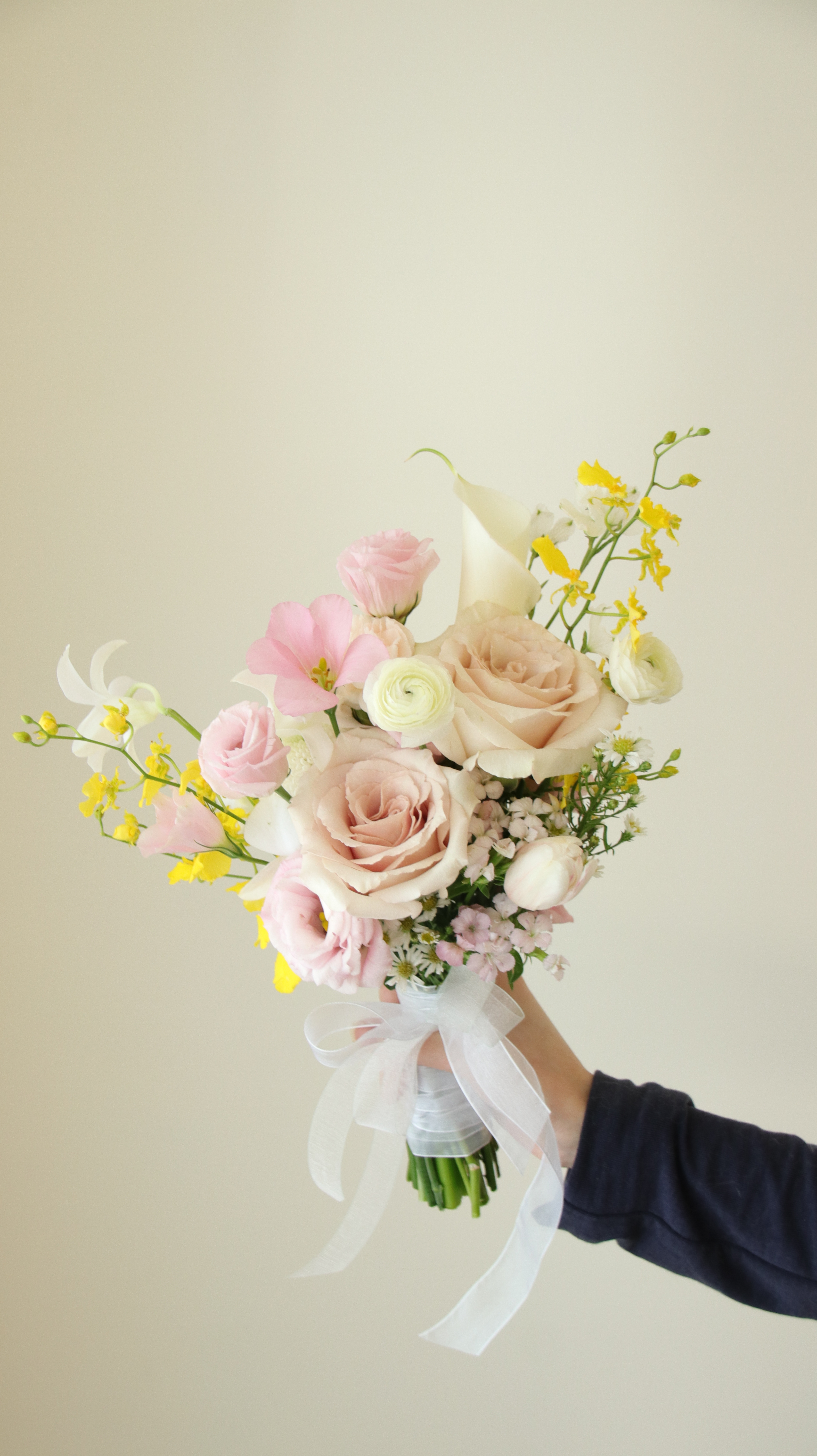 Wedding bouquet - 蜜糖晨光 粉黃色系捧花  Size M