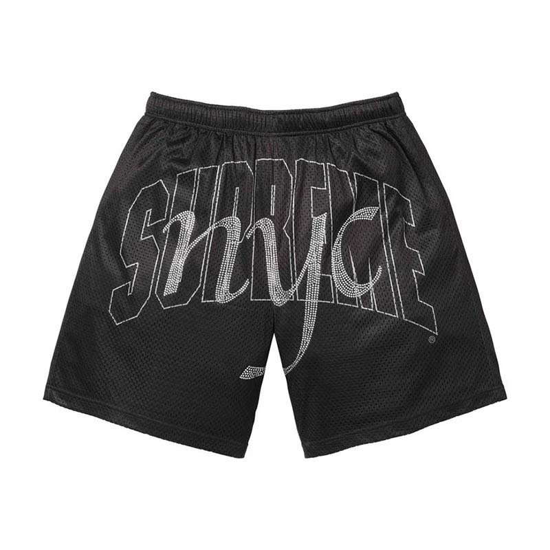 Supreme Rhinestone Mesh Short Black 水鑽 網布 短褲 黑色 SS26SH48-BK [台灣現貨]