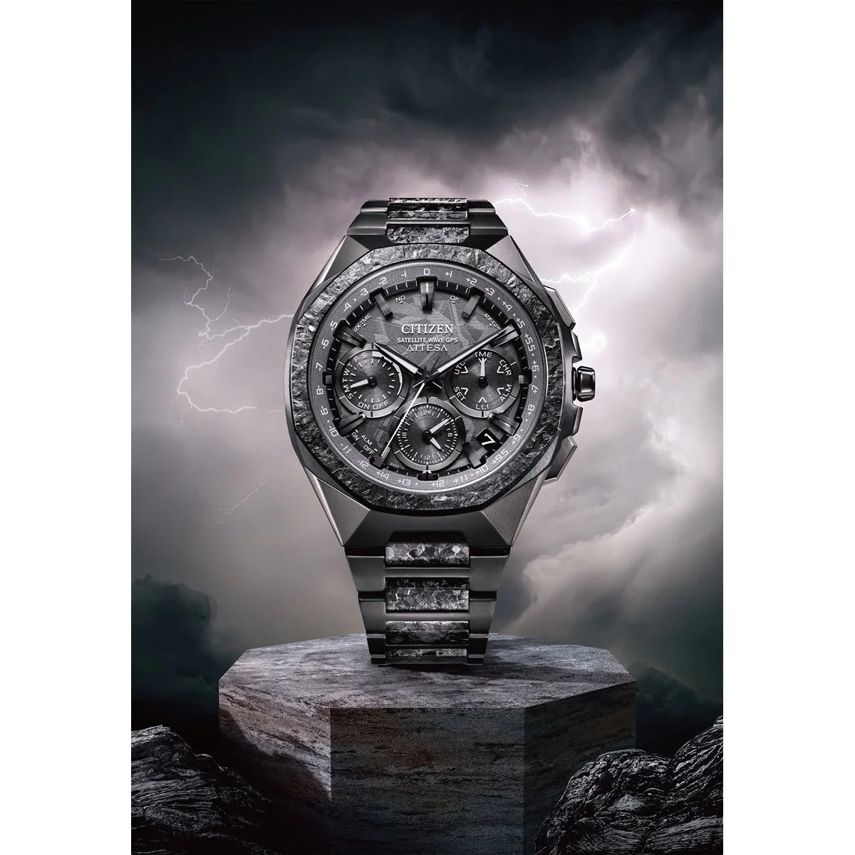 行貨 Citizen 星辰 Attesa CC4107-80H Quartz Super Titanium GPS Eco-Drive Watch Black 限量版 鈦金屬陶瓷錶圈光動能GPS衛星對時男士手錶 錶徑44MM