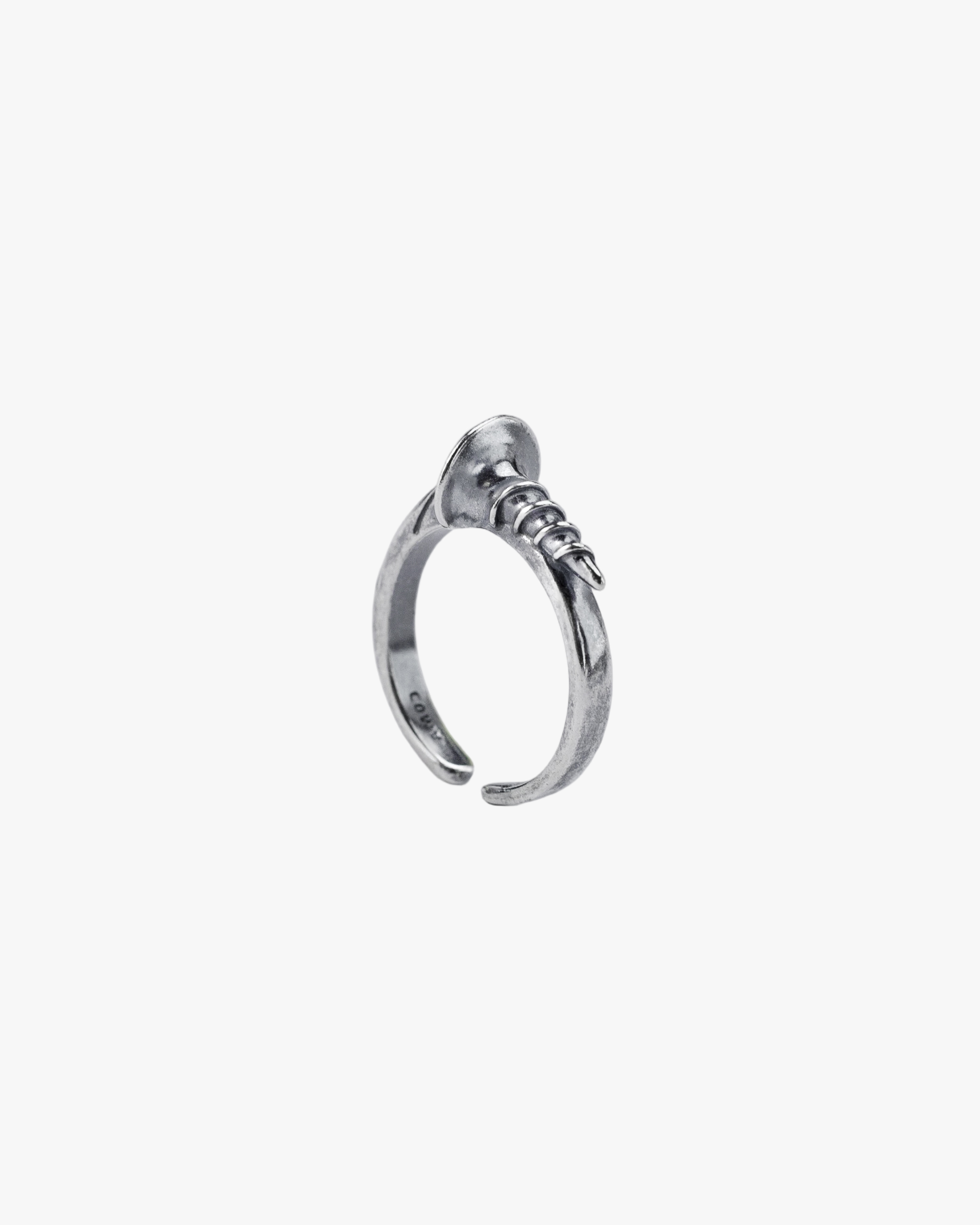 COMA AXIS SPINE RING, Antique Silver