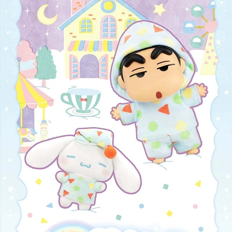 【盲盒】Cinnamoroll x 蠟筆小新遊樂夢境系列-搪膠毛絨組合盲盒 6936785450096 [台灣現貨]