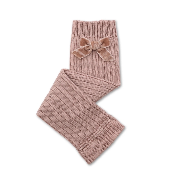 (預購) COLLEGIEN 蝴蝶結螺紋羊毛襪套 Marie-Alix - 331 Vieux Rose 復古粉