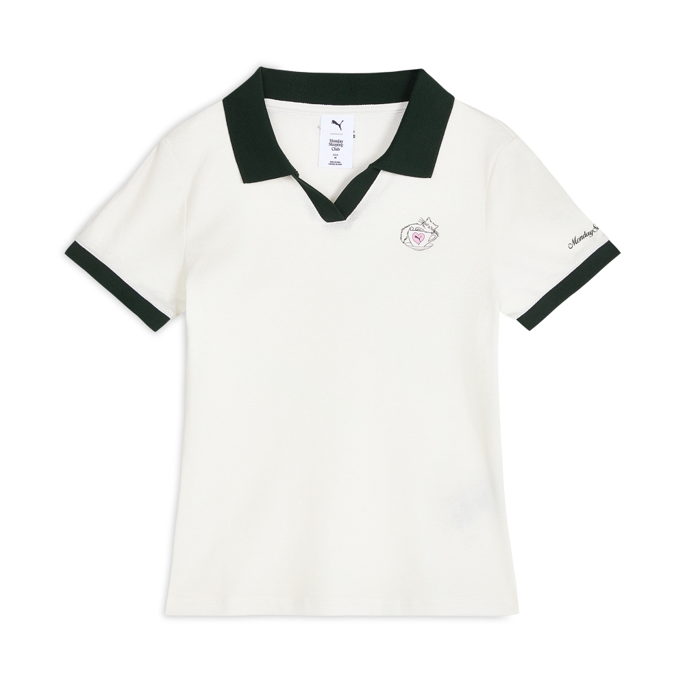 PUMA 短T MONDAY SLEEPING CLUB系列 米白 針織 POLO衫 女 63898487