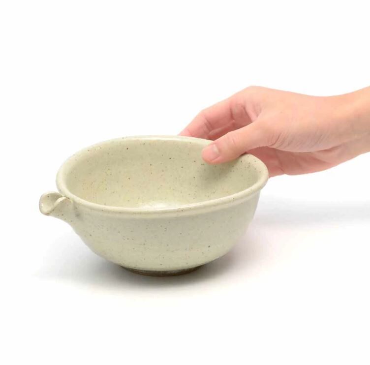日本製 信樂燒 片口抹茶碗 粉引