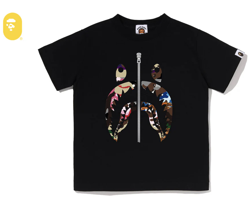 【BAPE童裝】0704發售HYBRID CAMO SHARK TEE