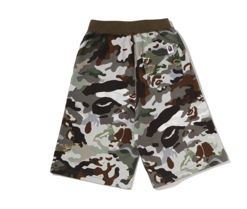 【BAPE童裝】0704發售 七分褲HYBRID CAMO ONE POINT SHORTS