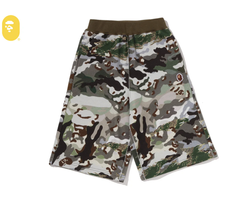 【BAPE童裝】0704發售 七分褲HYBRID CAMO ONE POINT SHORTS