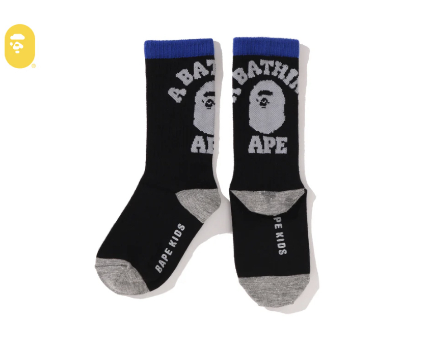 【BAPE兒童配件】0704發售COLLEGE RIB SOCKS