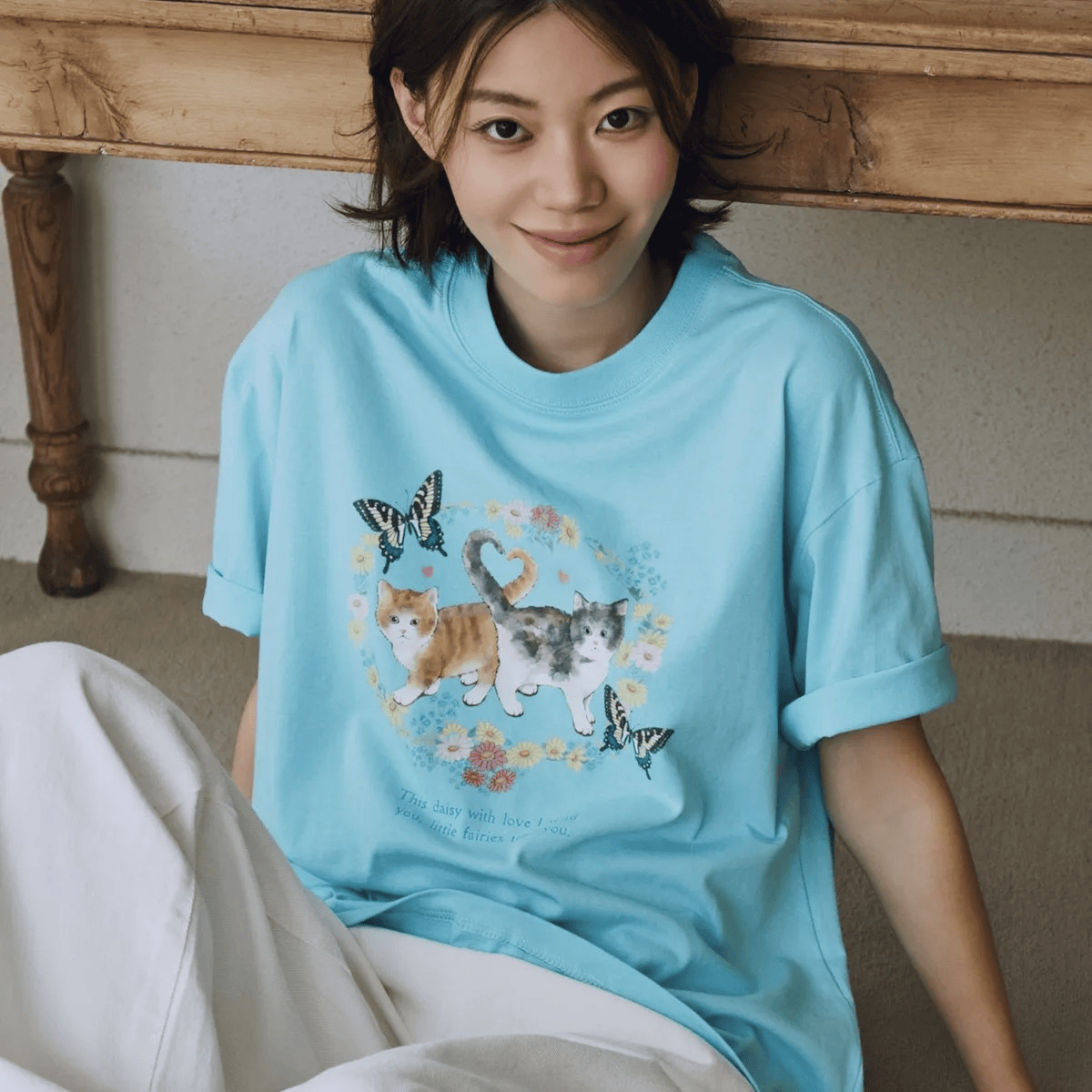 CPGN STUDIO｜DTP Kitten Daisy T-Shirt [2 colors] CP184