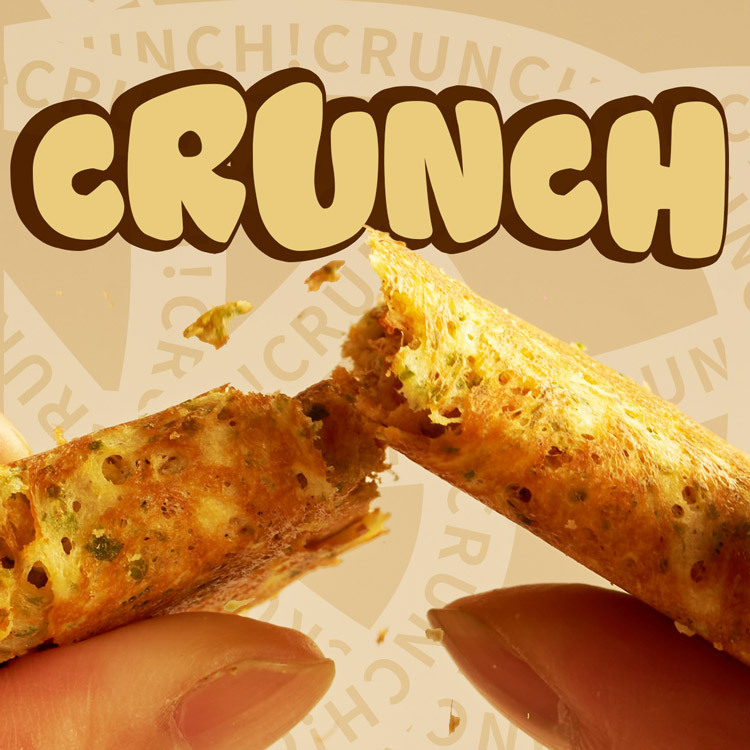 Fumi Roll crispy shell — breaks with a clear snap, releasing rice aroma instantly
