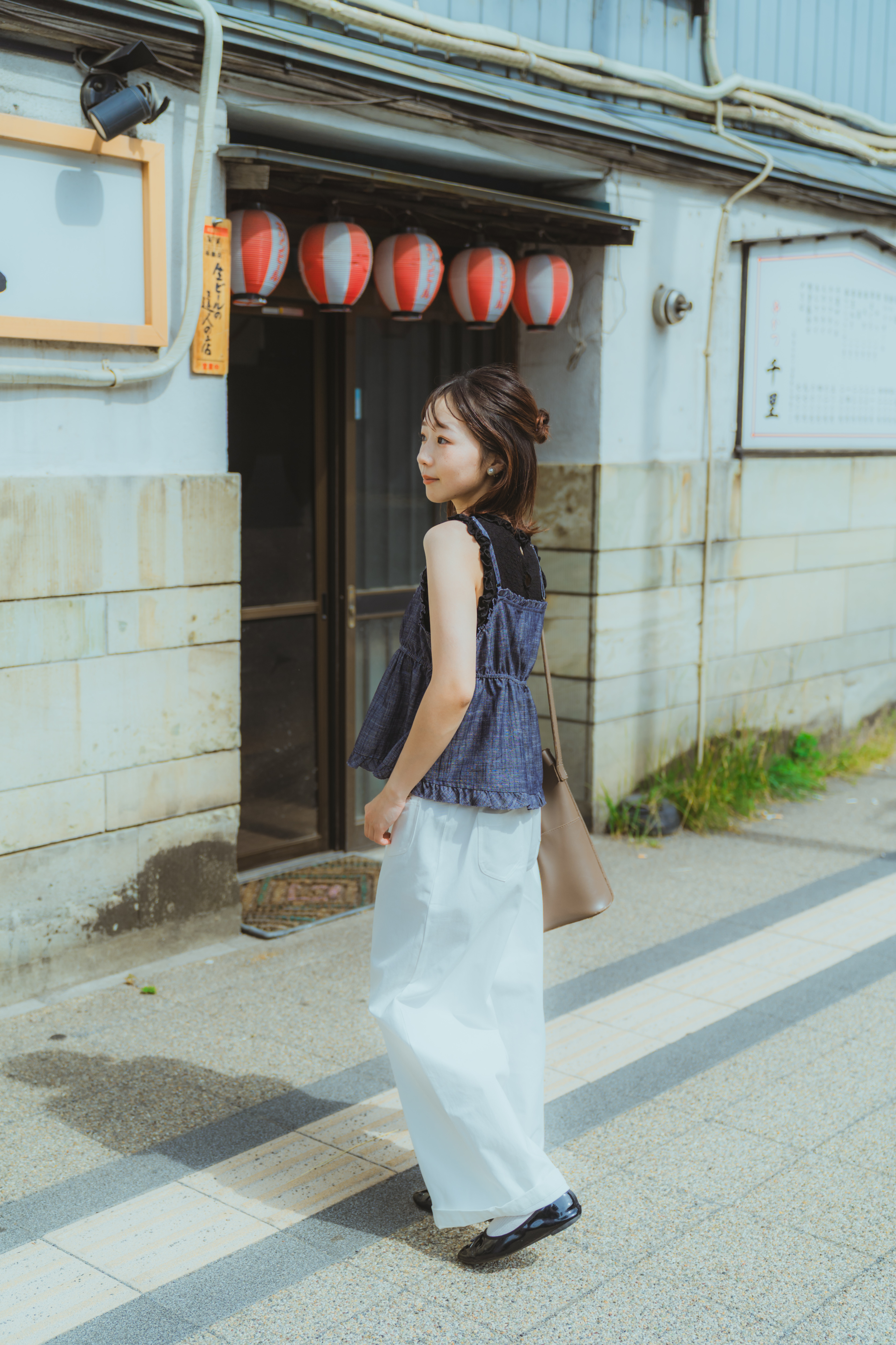 四色 / 小尖袋明線闊腳長褲 / Pointed Pockets Topstitched Wide-Leg Pants