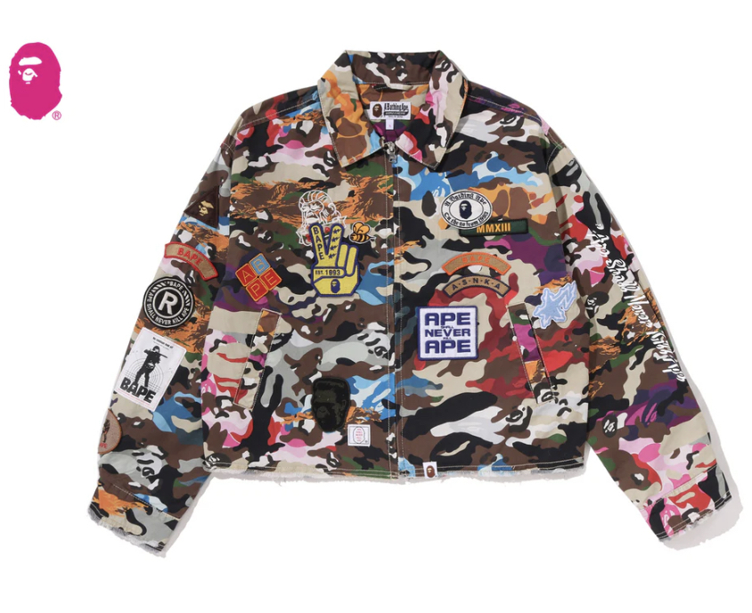 【BAPE女生】0704發售HYBRID CAMO MUTI LOGO BOXY CROPPED JACKET