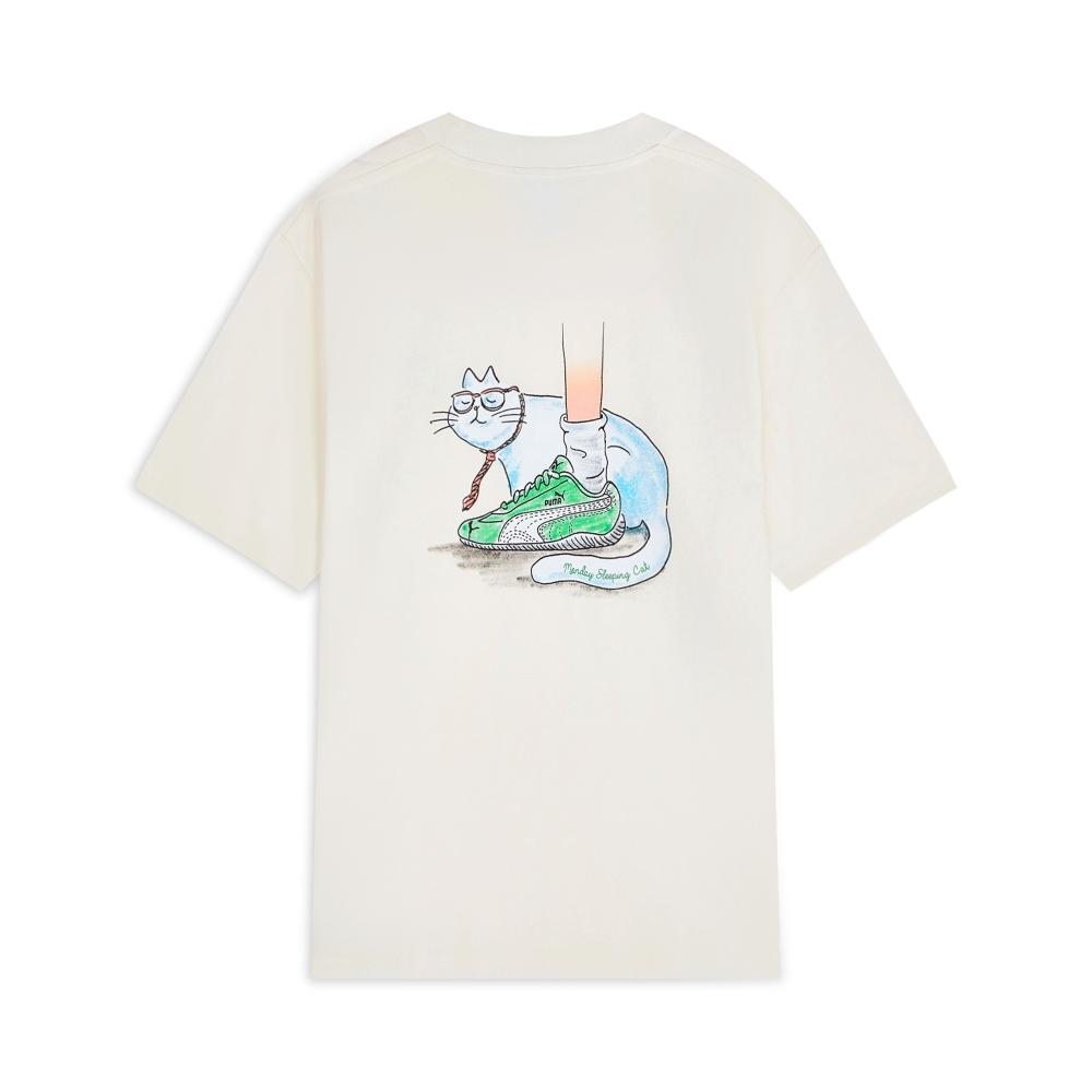PUMA 短T MONDAY SLEEPING CLUB系列 米白 短袖 T恤 中性 63899087