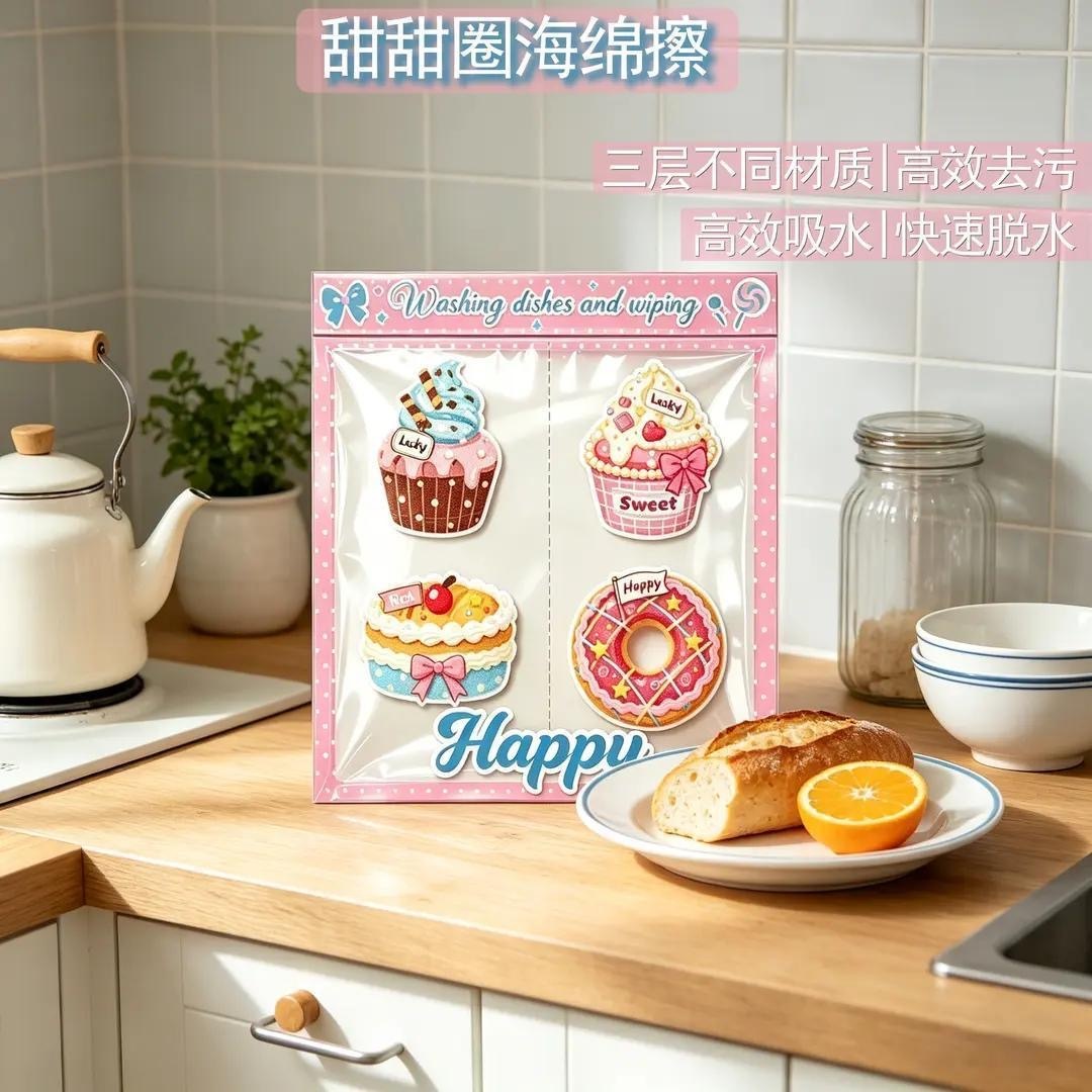 PREORDER 预购 甜甜圈洗碗擦海绵 1套4个