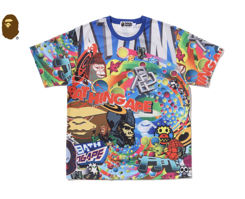 【BAPE男生】0704發售速乾聚脂BAPE OVERALL PRINT TEE