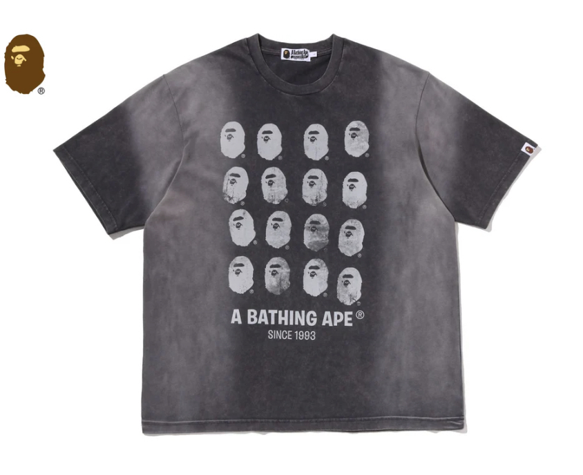 【BAPE男生】0704發售寬版BLEECHED MULTI APE HEAD LOGO RELAXED FIT TEE