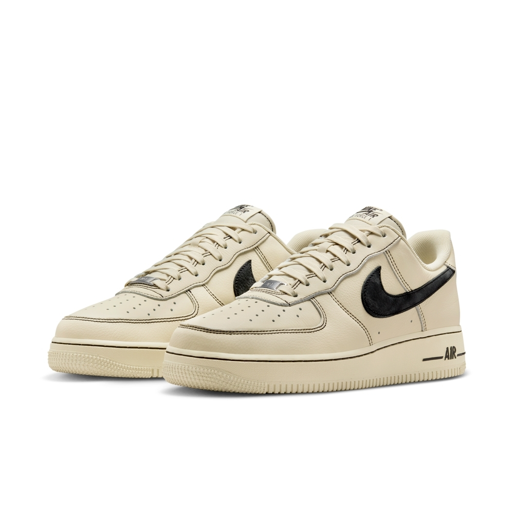 NIKE 休閒鞋 AIR FORCE 1 米黑 AF1 縫線 復古 男 HQ2037-200