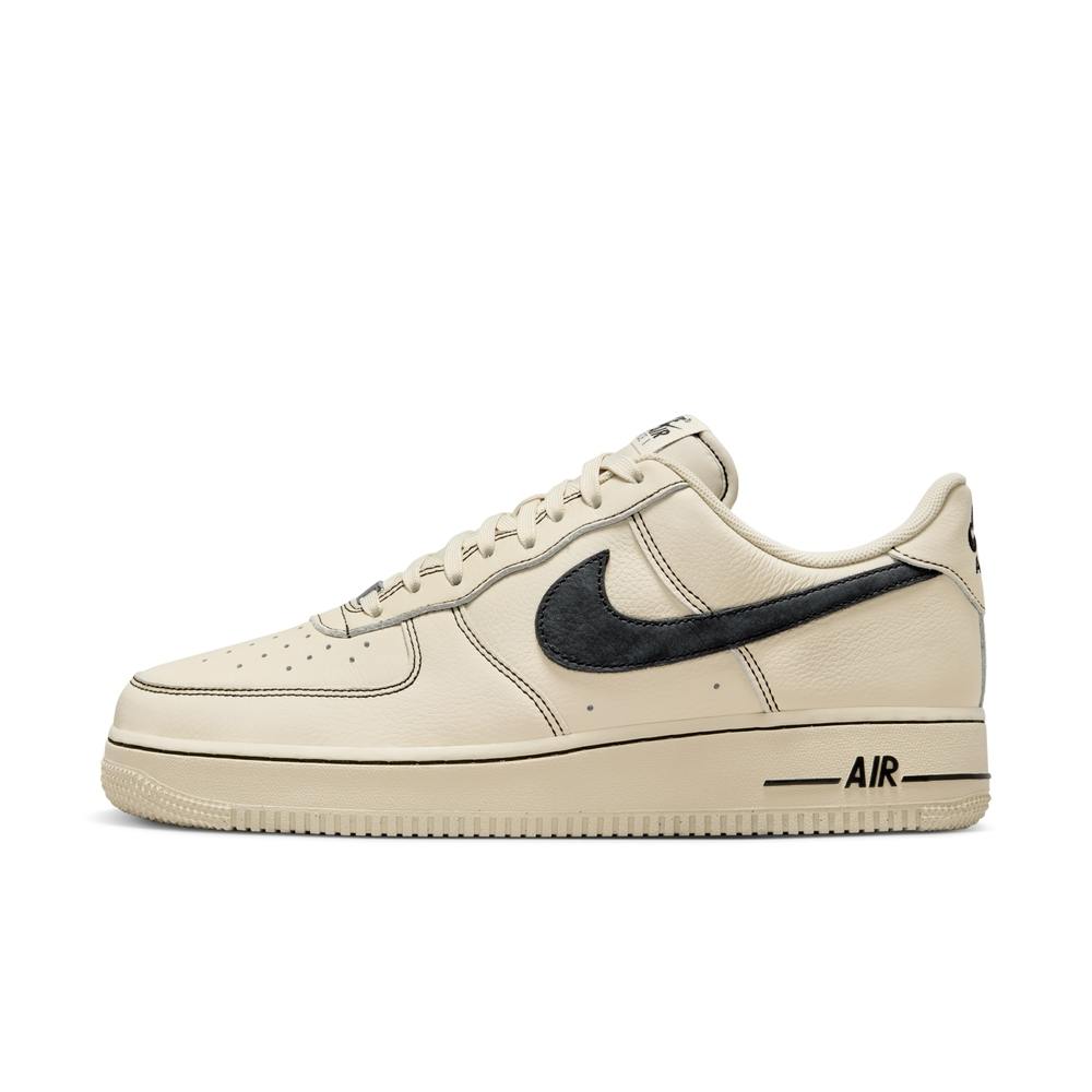 NIKE 休閒鞋 AIR FORCE 1 米黑 AF1 縫線 復古 男 HQ2037-200