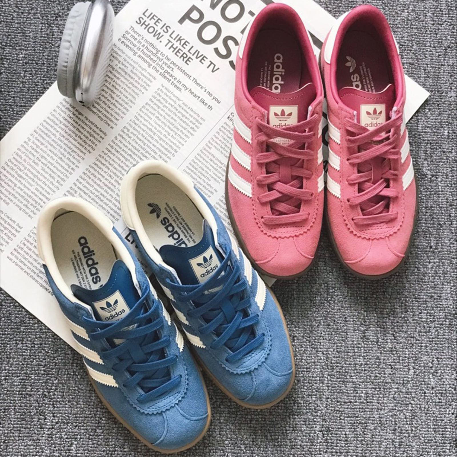 adidas Originals Stadt 復古德訓鞋 藏藍 桃粉 麂皮 焦糖底 平底鞋 滑板鞋 男女休閒鞋 JR9555 JR9551