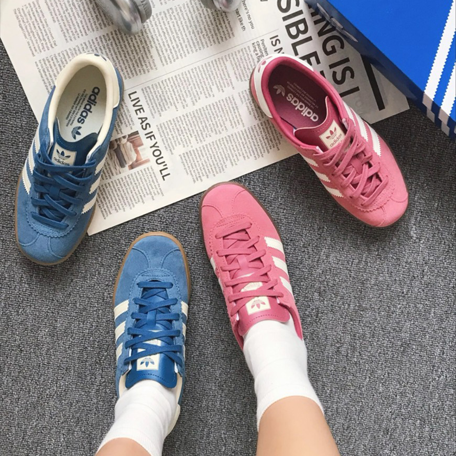 adidas Originals Stadt 復古德訓鞋 藏藍 桃粉 麂皮 焦糖底 平底鞋 滑板鞋 男女休閒鞋 JR9555 JR9551