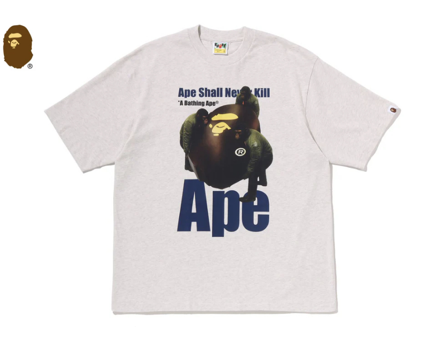 【BAPE男生】0704發售寬版 APE HEAD PHOTO PRINT RELAXED FIT TEE