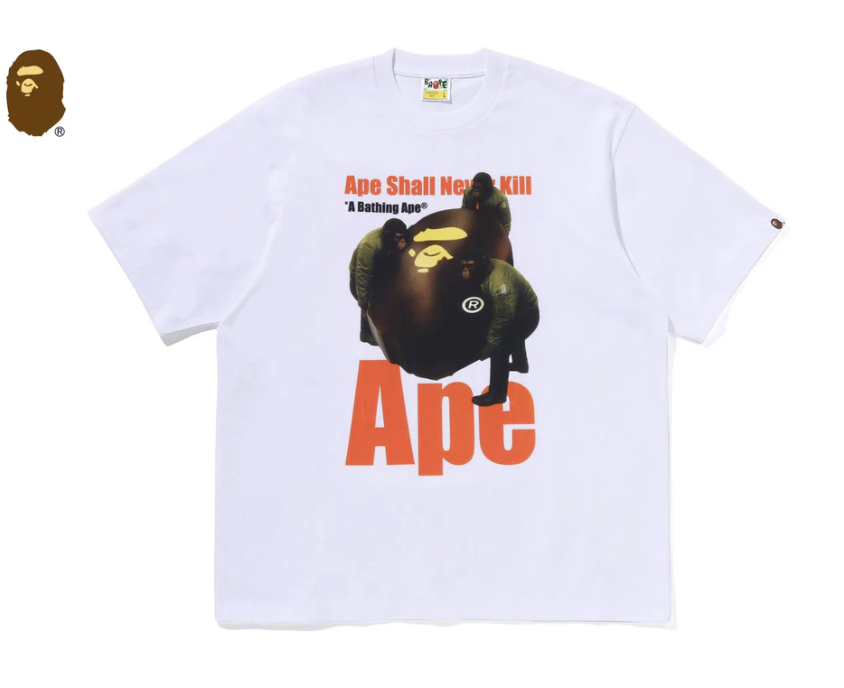 【BAPE男生】0704發售寬版 APE HEAD PHOTO PRINT RELAXED FIT TEE