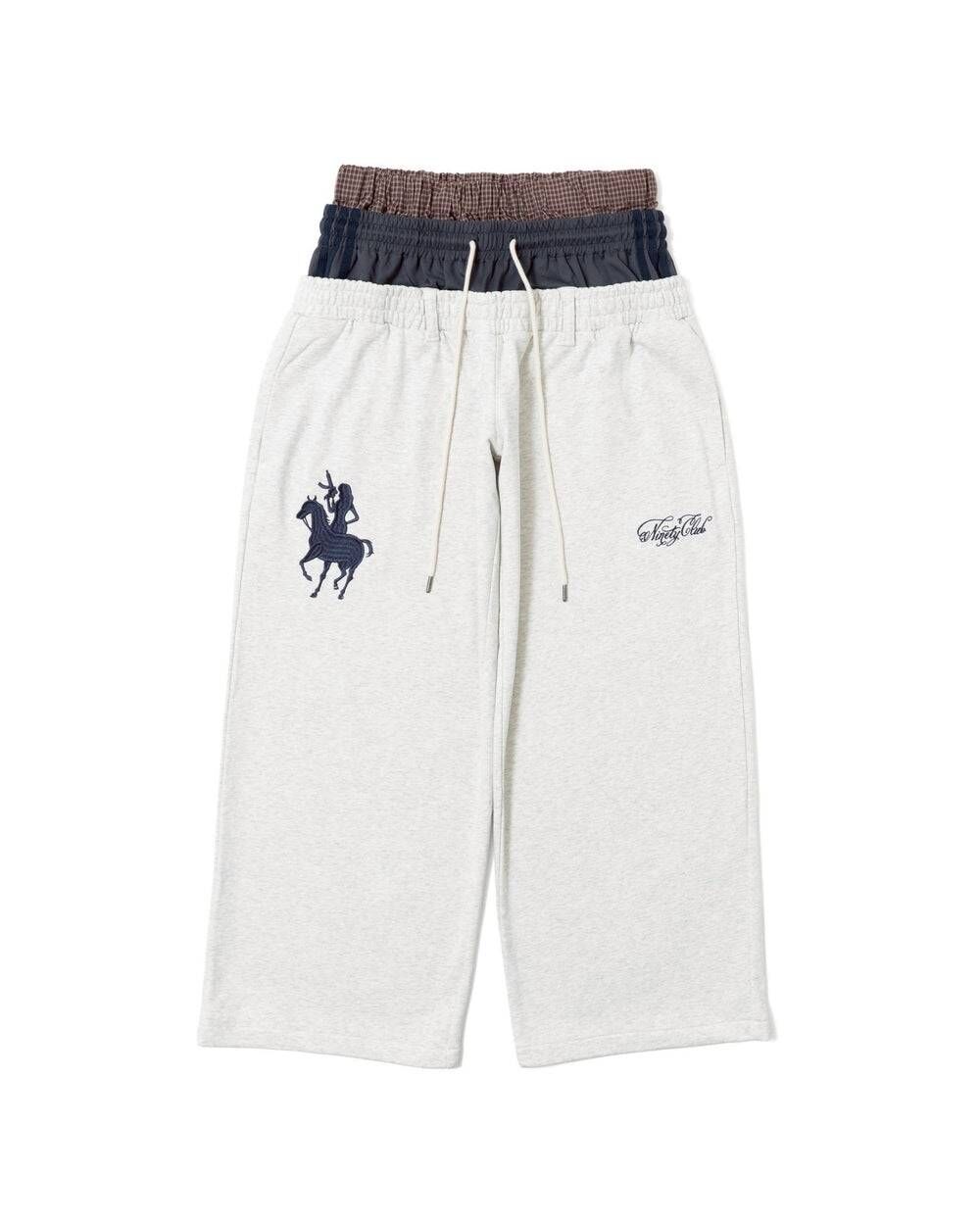 【9090】0704發售新品 Ninety Club Logo Triple Layered Sweat pants