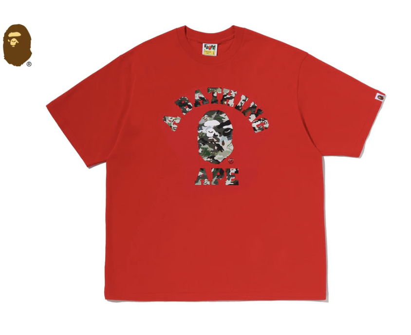 【BAPE男生】0704發售寬版 HYBRID CAMO COLLEGE RELAXED FIT TEE