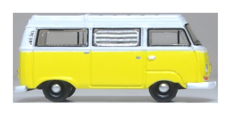 Oxford NVW016 1:148 大眾T2 Bay Window露營車，土星黃/白配色