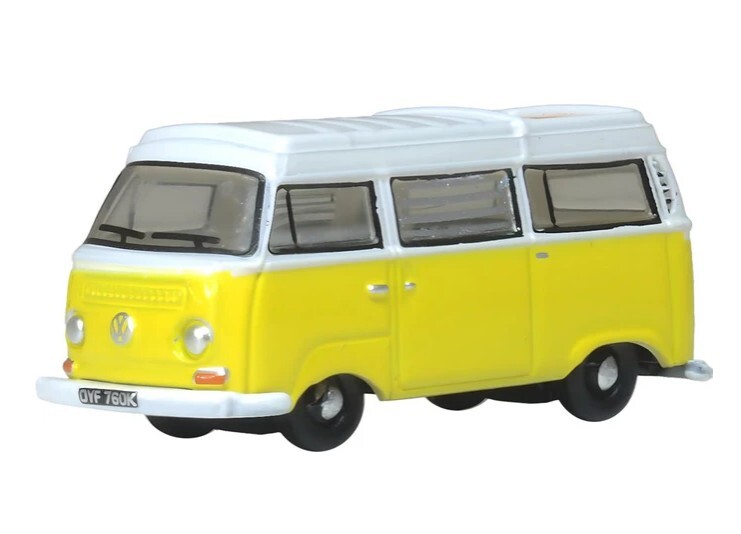 Oxford NVW016 1:148 大眾T2 Bay Window露營車，土星黃/白配色