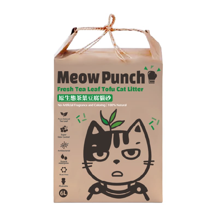 Meow Punch 原生態茶葉豆腐貓砂 (6L)