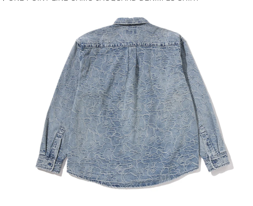【BAPE男生】0704發售ONE POINT LINE CAMO JACQUARD DENIM LS SHIRT