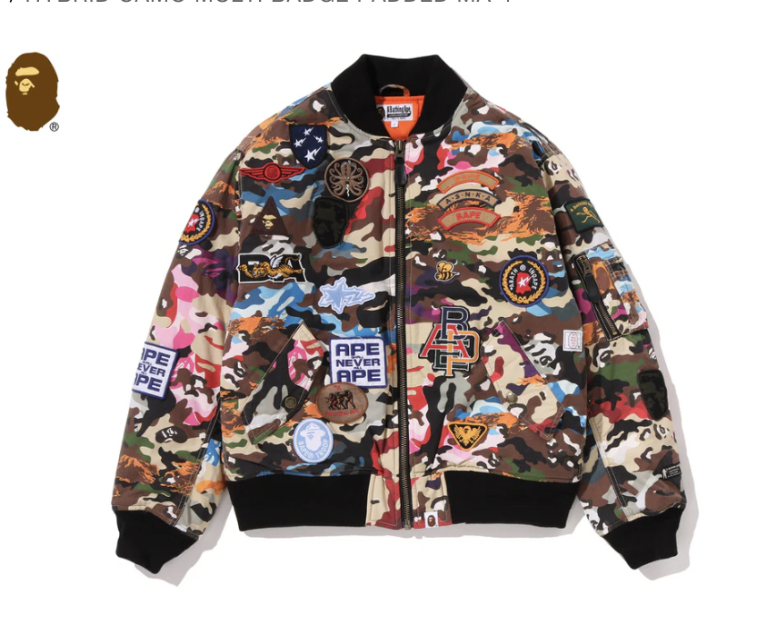 【BAPE男生】0704發售HYBRID CAMO MULTI BADGE JACKET