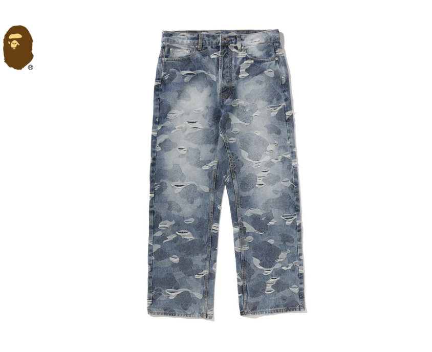 【BAPE男生】0704發售SOLID CAMO JACQUARD DENIM PANTS