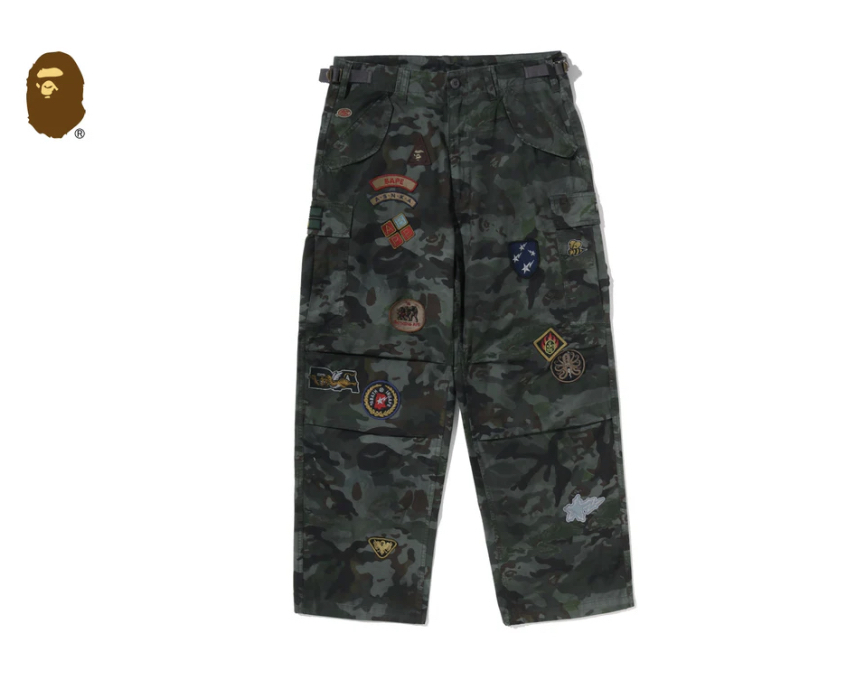 【BAPE男生】0704發售HYBRID CAMO MULTI BADGE CARGO PANTS