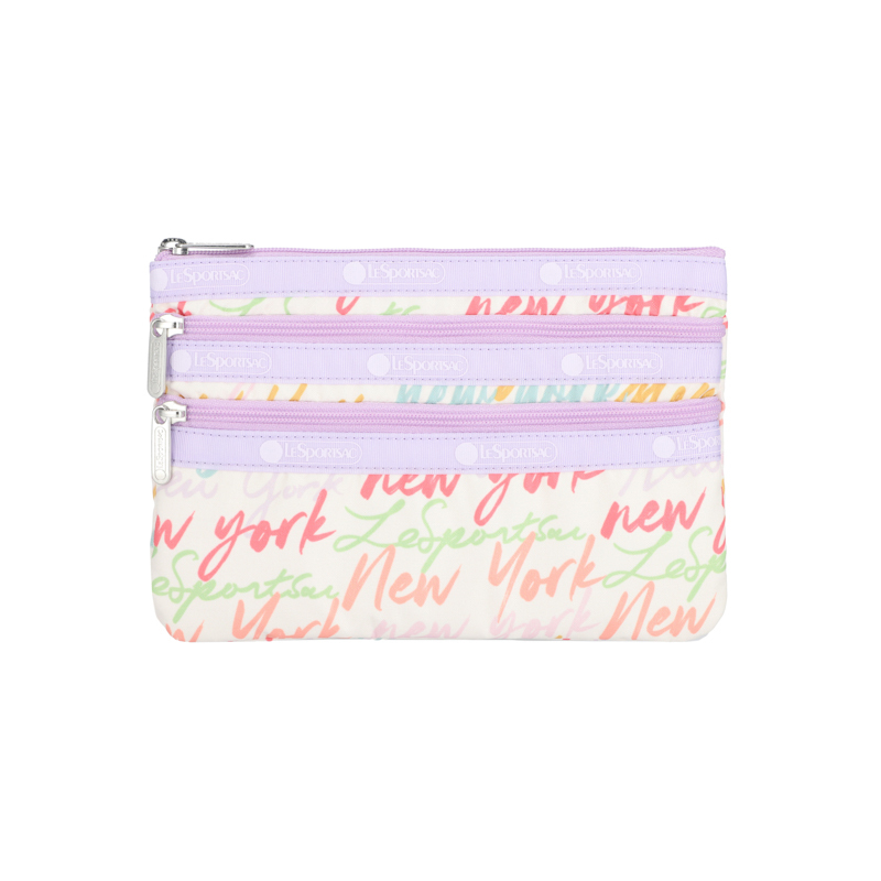 三拉鍊化妝袋 (NYC SCRIPT CREAM)