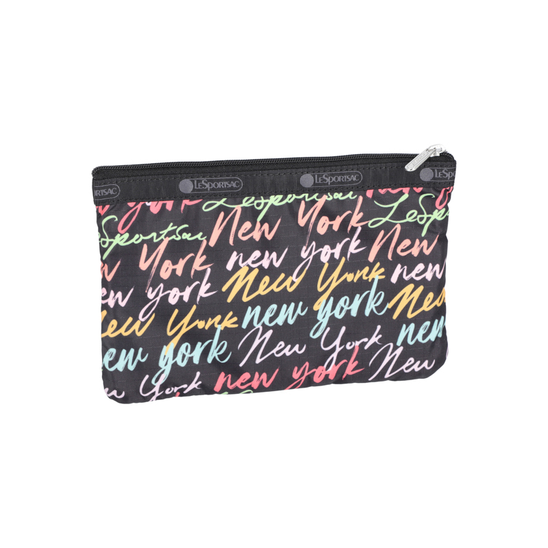 三拉鍊化妝袋 (NYC SCRIPT BLACK)