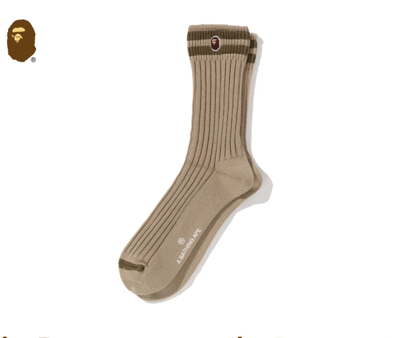 【BAPE配件】0704發售CHUNKY RIBBED CREW SOCKS