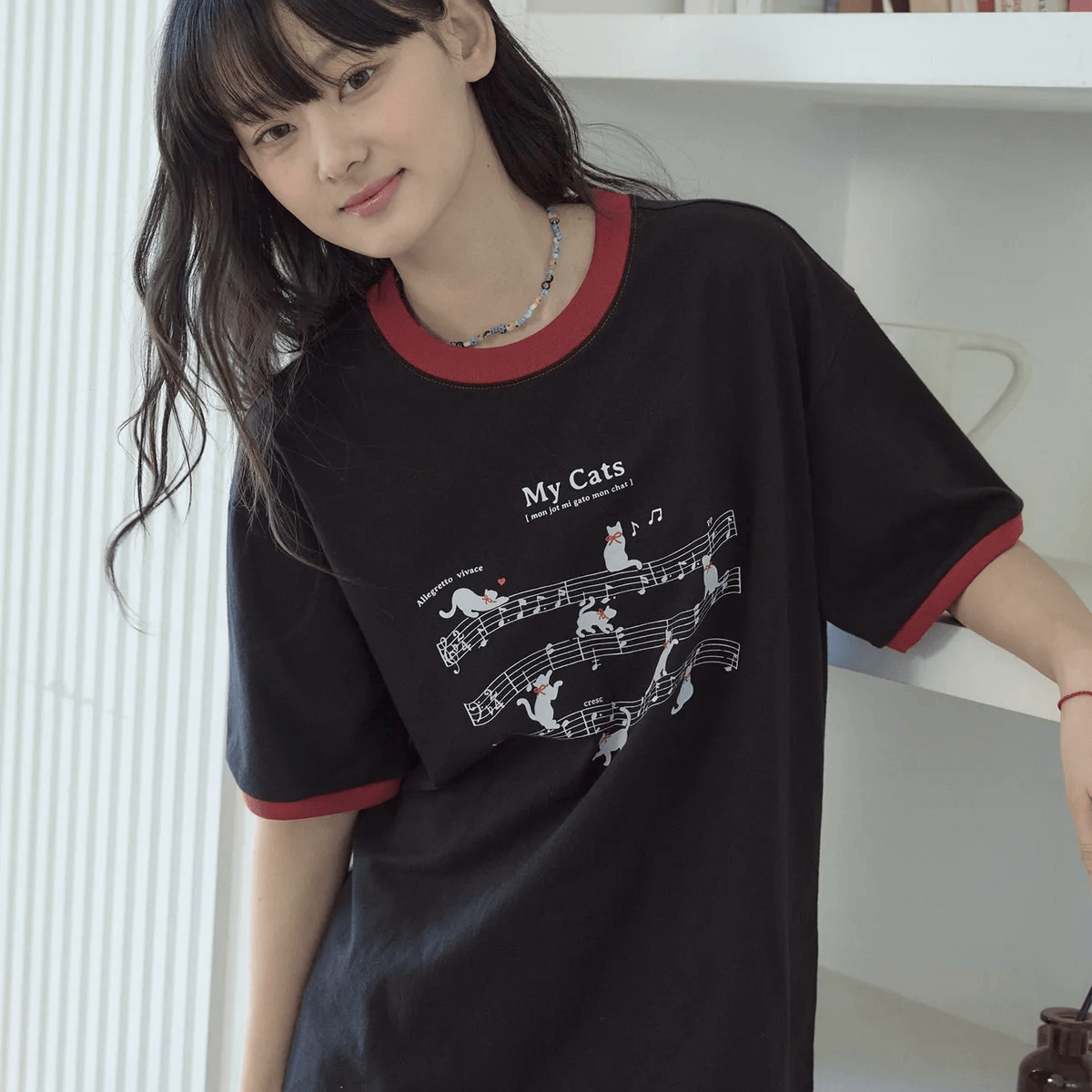 CPGN STUDIO｜Cats Music Ringer T-Shirt [3 colors] CP211